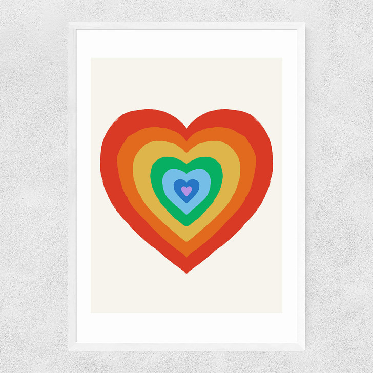 Pride Heart Narrow White Frame