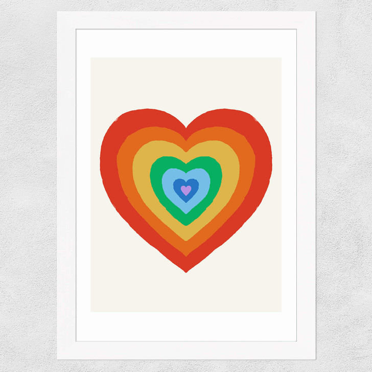 Pride Heart Wide White Frame