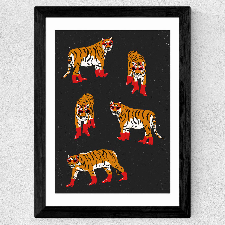 Tigers In Red Boots Wide Black Frame