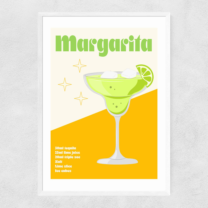 Margarita Cocktail Narrow White Frame