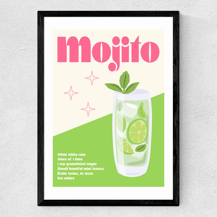 Mojito Cocktail Medium Black Frame