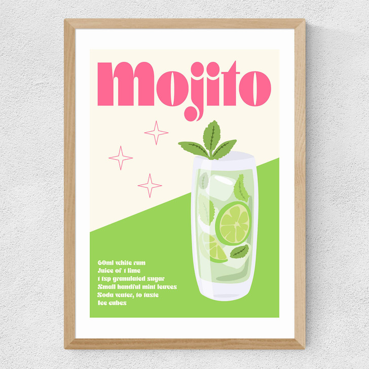 Mojito Cocktail Medium Oak Frame