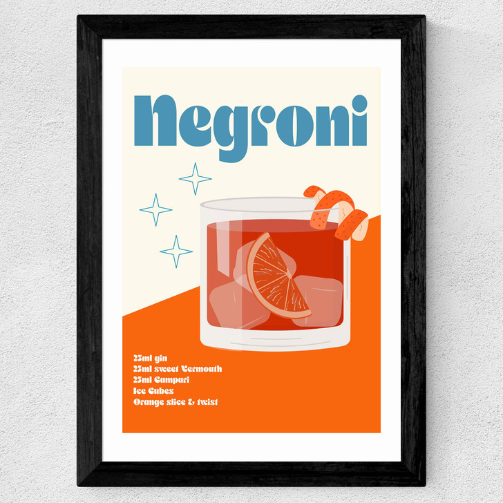 Negroni Cocktail Wide Black Frame Negroni Cocktail Wide Black Frame