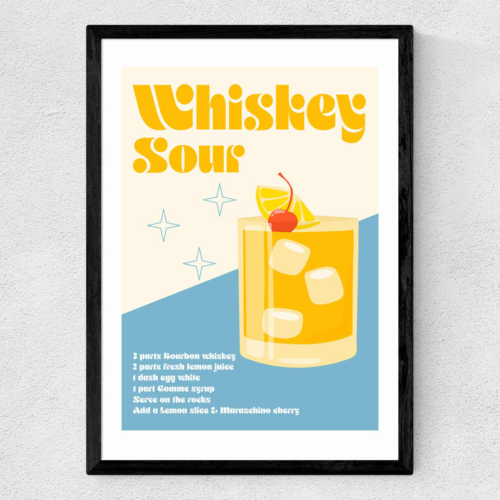 Whiskey Sour Cocktail Medium Black Frame Whiskey Sour Cocktail Medium Black Frame