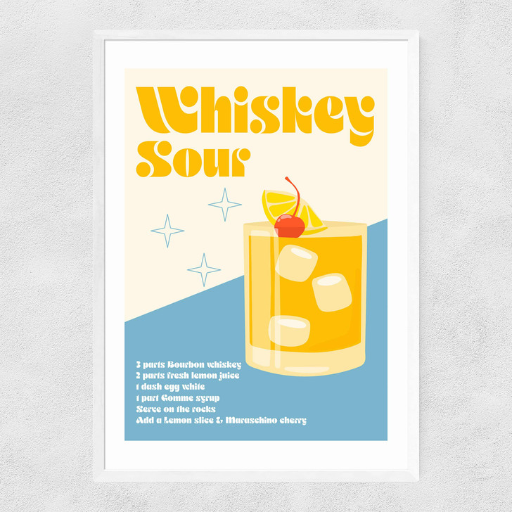 Whiskey Sour Cocktail Narrow White Frame Whiskey Sour Cocktail Narrow White Frame