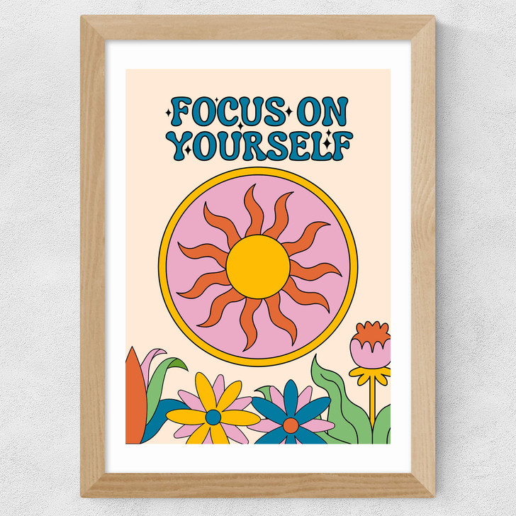 Focus On Yourself Wide Oak Frame Focus On Yourself Wide Oak Frame