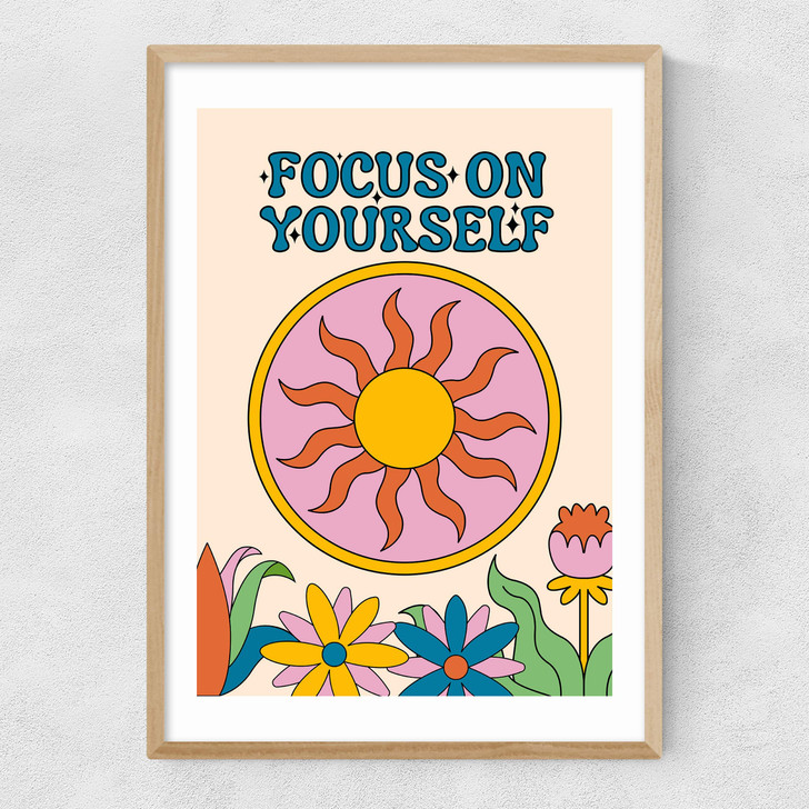 Focus On Yourself Narrow Oak Frame
