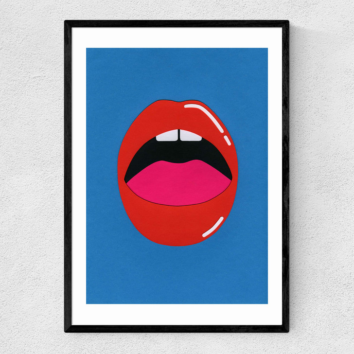Red Lips Narrow Black Frame Red Lips Narrow Black Frame