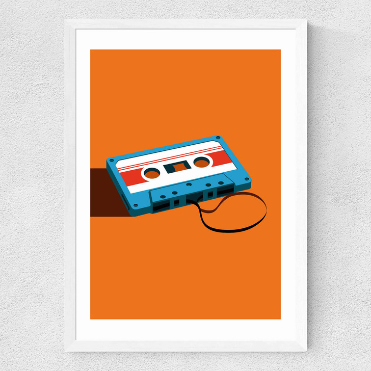 Cassette Tape Medium White Frame