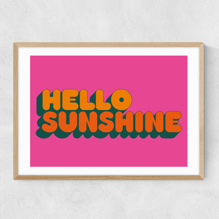 Hello Sunshine by Limbo and Ginger Narrow Oak Frame