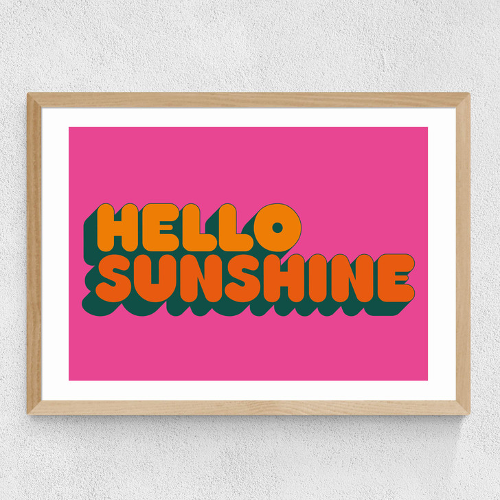 Hello Sunshine by Limbo and Ginger Medium Oak Frame