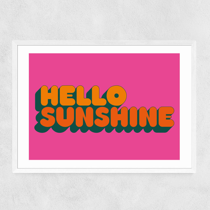 Hello Sunshine by Limbo and Ginger Narrow White Frame