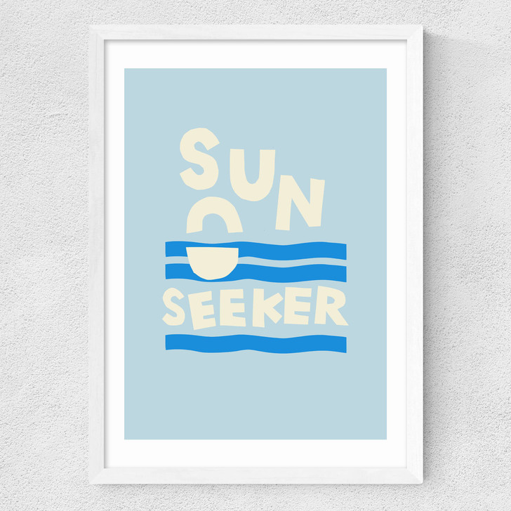 Sun Seeker Blue Medium White Frame Sun Seeker Blue Medium White Frame
