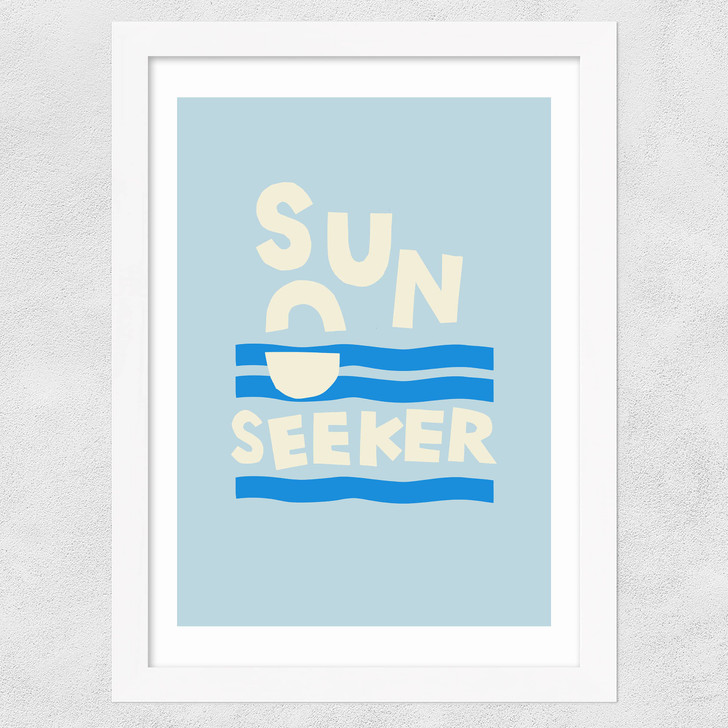 Sun Seeker Blue Wide White Frame Sun Seeker Blue Wide White Frame