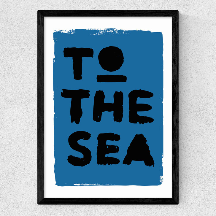 To The Sea (Blue) Medium Black Frame To The Sea (Blue) Medium Black Frame