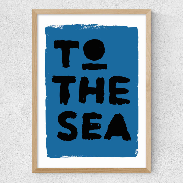 To The Sea (Blue) Medium Oak Frame To The Sea (Blue) Medium Oak Frame