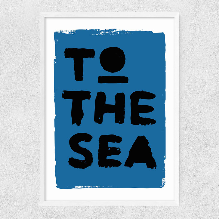 To The Sea (Blue) Narrow White Frame To The Sea (Blue) Narrow White Frame