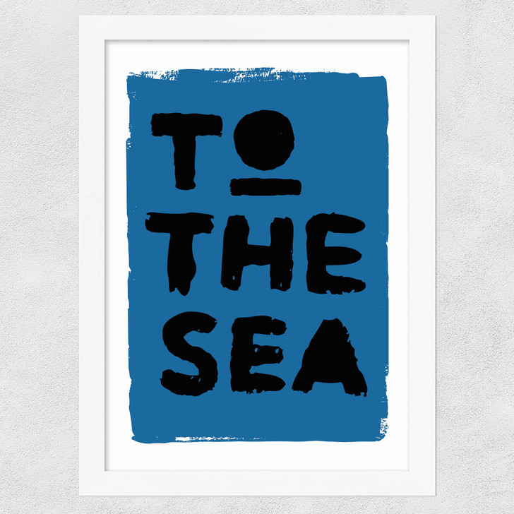 To The Sea (Blue) Wide White Frame To The Sea (Blue) Wide White Frame