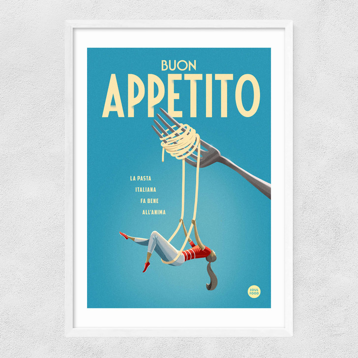 Buon Appetito Narrow White Frame Buon Appetito Narrow White Frame