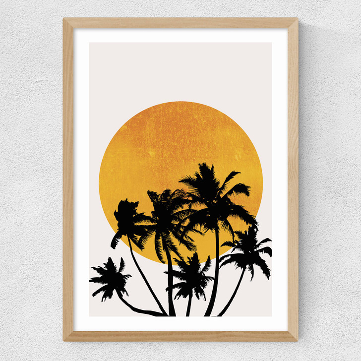 Miami Beach Sunset Medium Oak Frame Miami Beach Sunset Medium Oak Frame