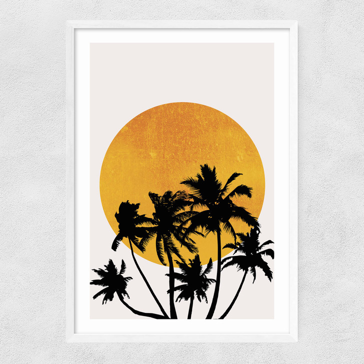 Miami Beach Sunset Narrow White Frame Miami Beach Sunset Narrow White Frame