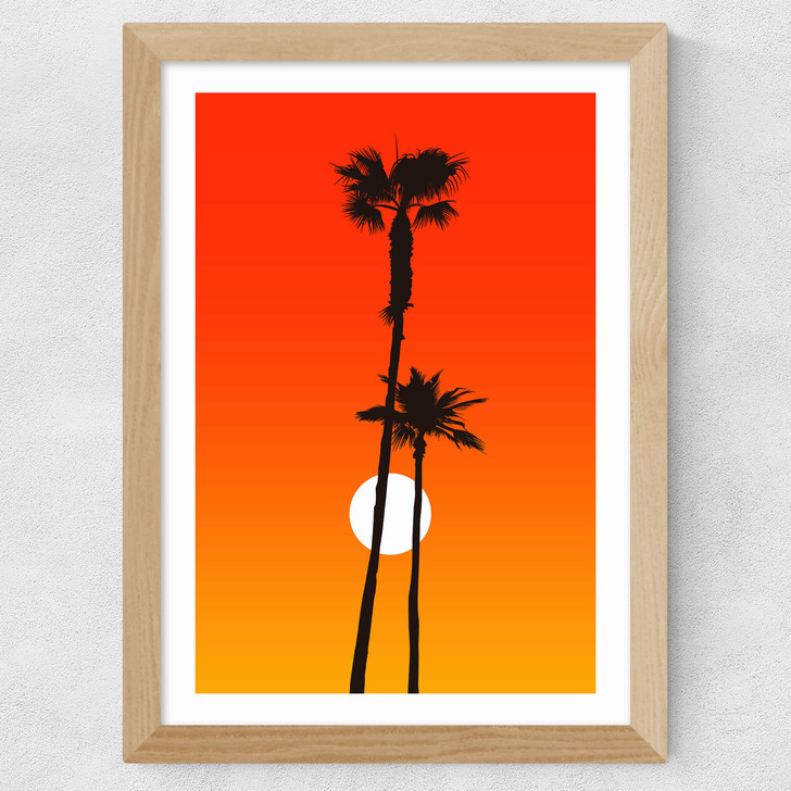 Paradiso (Orange) Wide Oak Frame