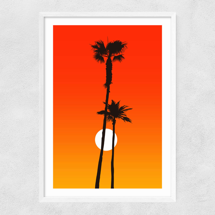 Paradiso (Orange) Narrow White Frame