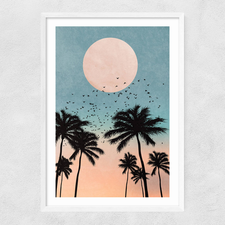 Sunrise by Kubistika Narrow White Frame