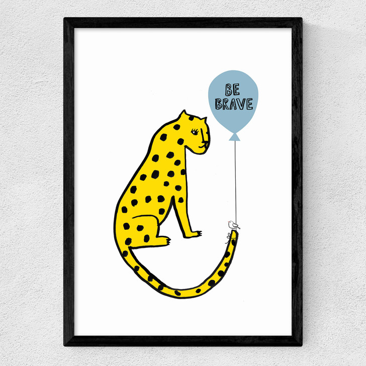 Be Brave Leopard Medium Black Frame