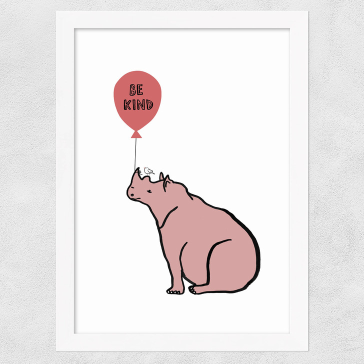 Be Kind Rhino Wide White Frame