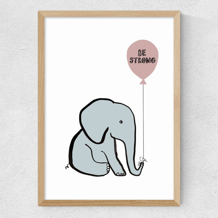 Be Strong Elephant Medium Oak Frame Be Strong Elephant Medium Oak Frame