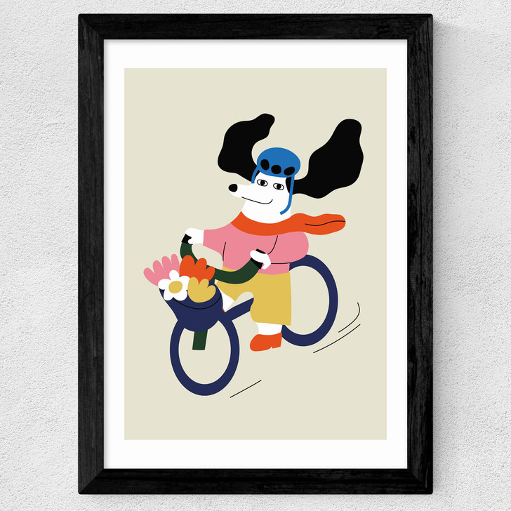 Cycling Dog Bicycle Wide Black Frame