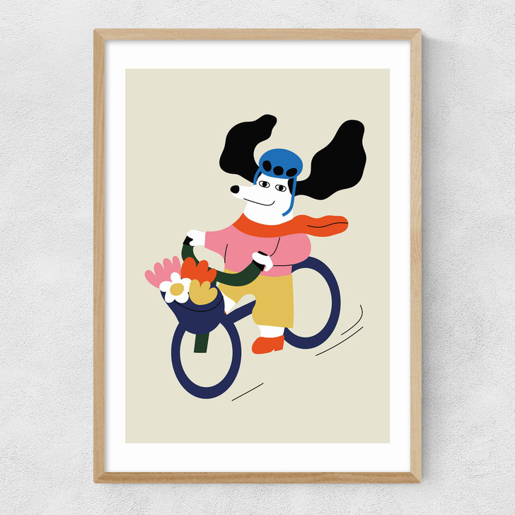 Cycling Dog Bicycle Narrow Oak Frame