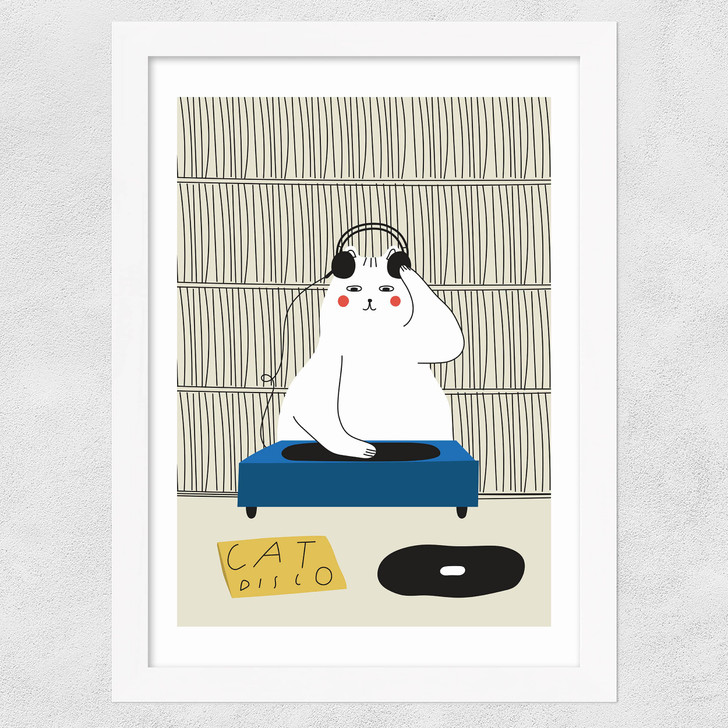 Disco Cat Wide White Frame Disco Cat Wide White Frame