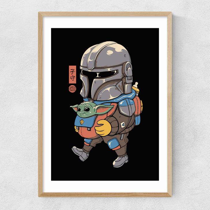 Galactic Baby Sitter Narrow Oak Frame