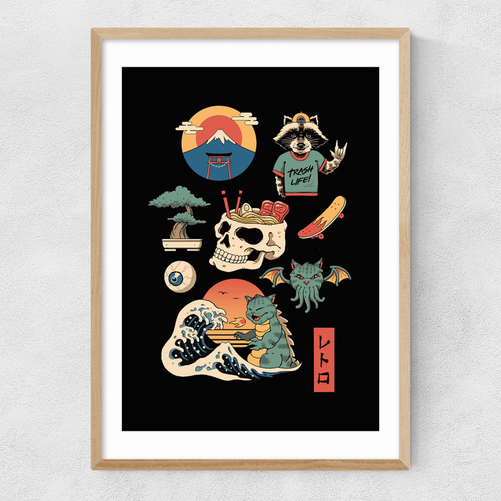 Japanese Retro II Narrow Oak Frame Japanese Retro II Narrow Oak Frame