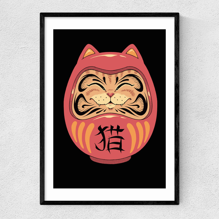 Neko Daruma Narrow Black Frame Neko Daruma Narrow Black Frame
