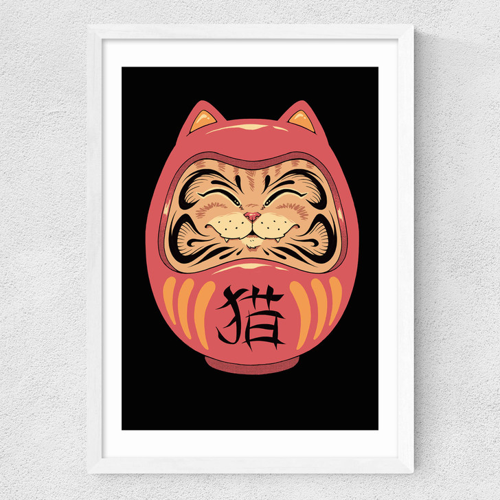 Neko Daruma Medium White Frame Neko Daruma Medium White Frame