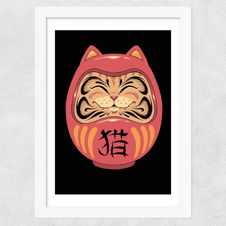 Neko Daruma Wide White Frame Neko Daruma Wide White Frame