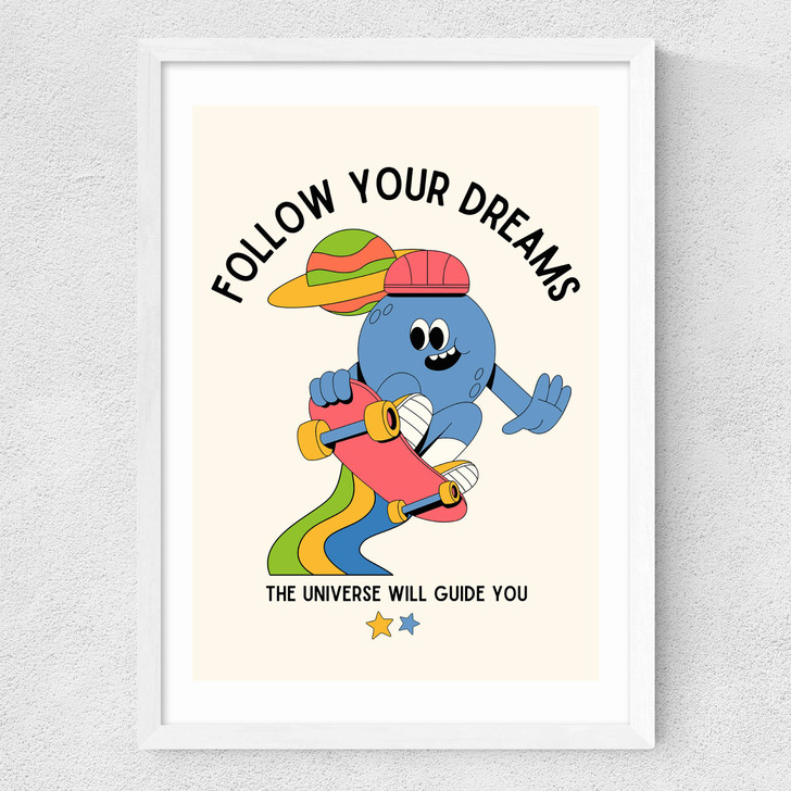 Follow Your Dreams Medium White Frame Follow Your Dreams Medium White Frame