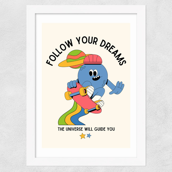 Follow Your Dreams Wide White Frame Follow Your Dreams Wide White Frame