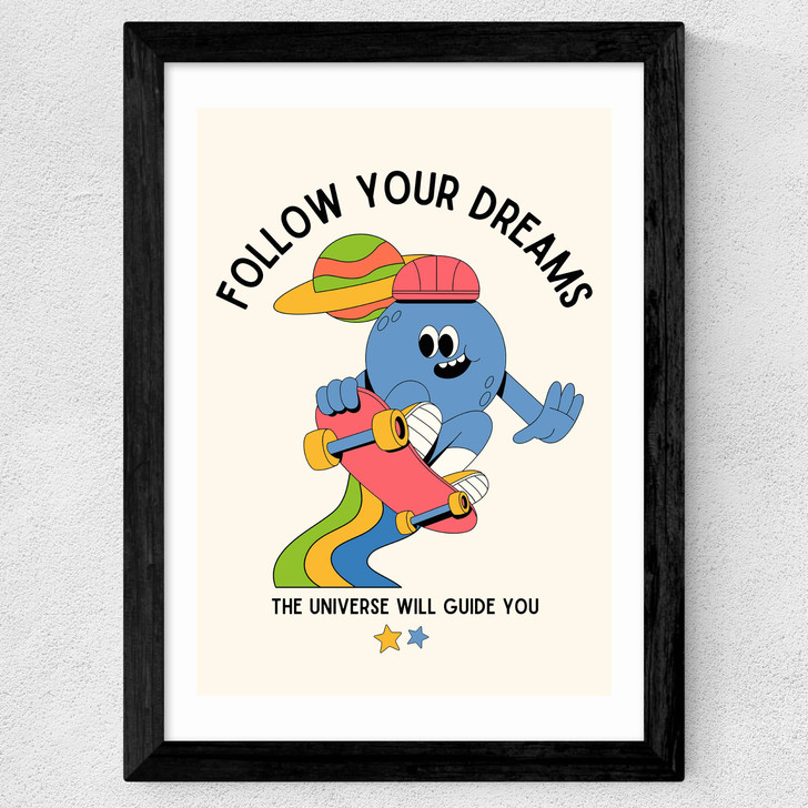 Follow Your Dreams Wide Black Frame
