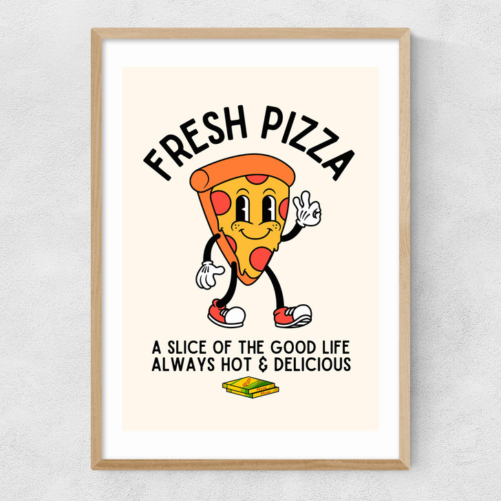 Fresh Pizza Narrow Oak Frame