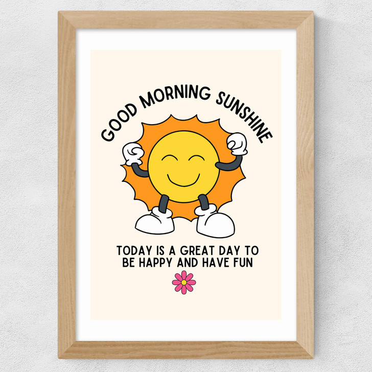 Good Morning Sunshine Wide Oak Frame Good Morning Sunshine Wide Oak Frame