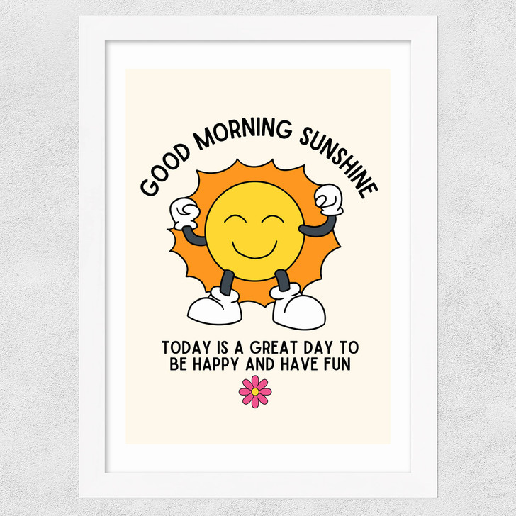 Good Morning Sunshine Wide White Frame Good Morning Sunshine Wide White Frame