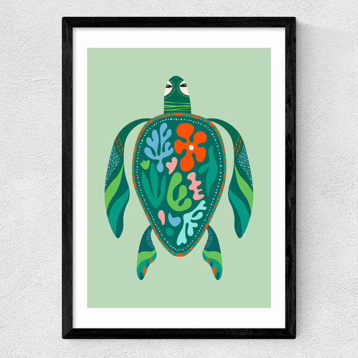 Sea Turtle Medium Black Frame