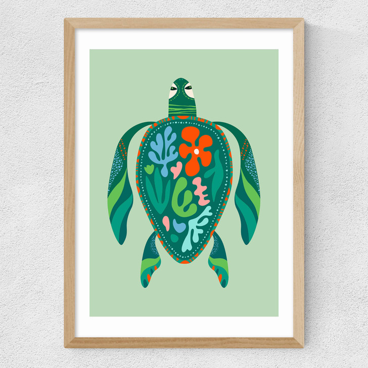 Sea Turtle Medium Oak Frame