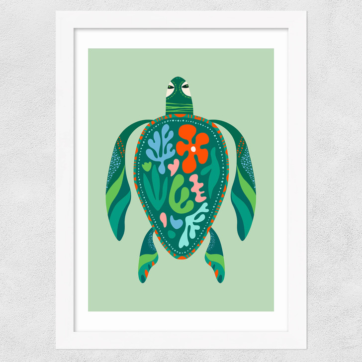 Sea Turtle Wide White Frame
