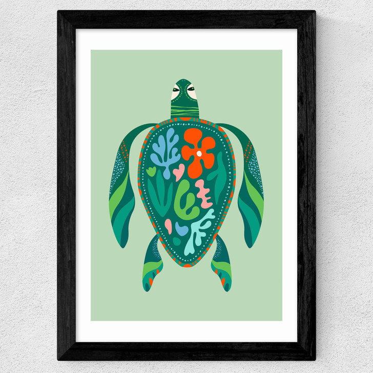 Sea Turtle Wide Black Frame