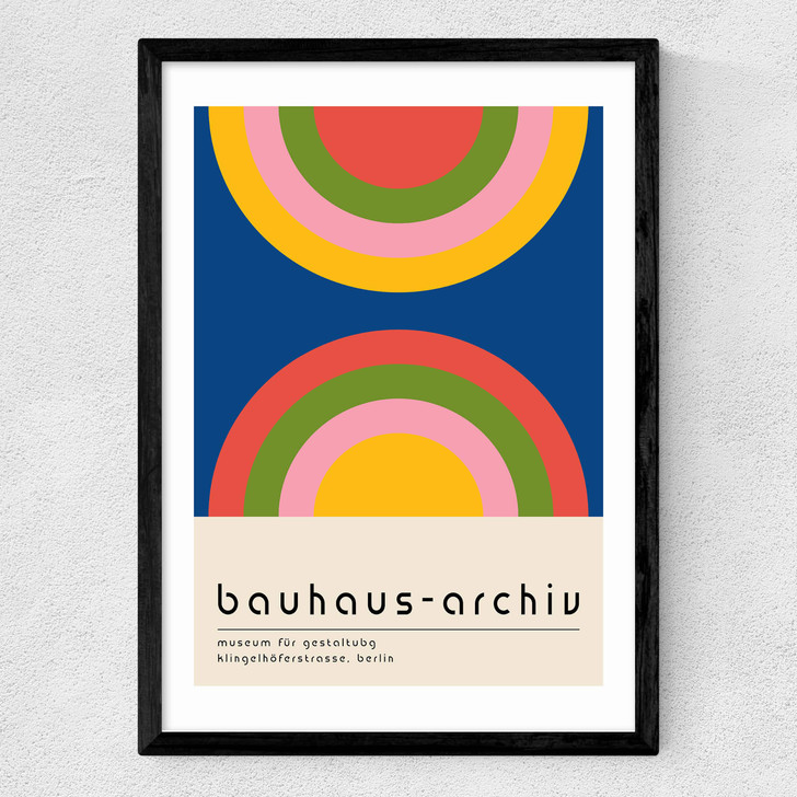 Bauhaus Rainbow by Luxe Poster Co Medium Black Frame